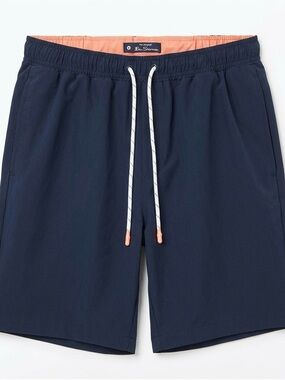 Ben Sherman Navy Swim Shorts with Peach Accents